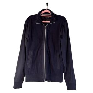 Banana Republic Men’s Mixed Media Full Zip Fleece Jacket - Navy Blue - Size M